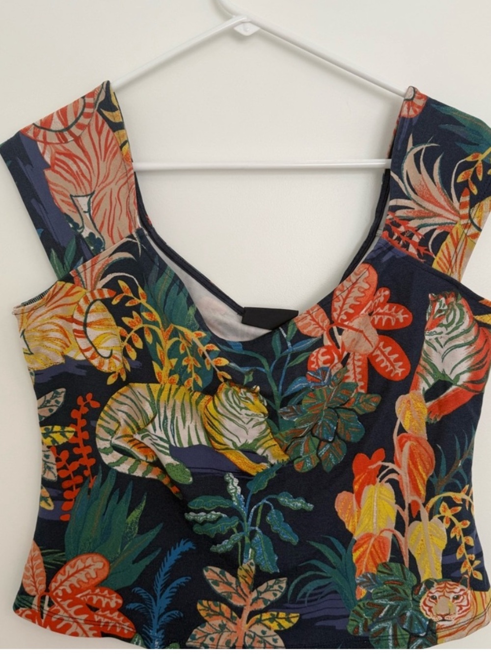 Anthropologie Maeve Floral Tank Top in Navy, Orange, Green